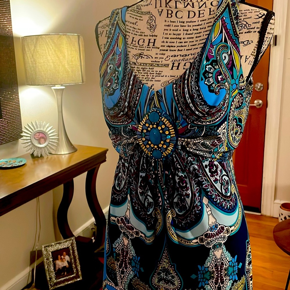 Colorful beaded maxi dress